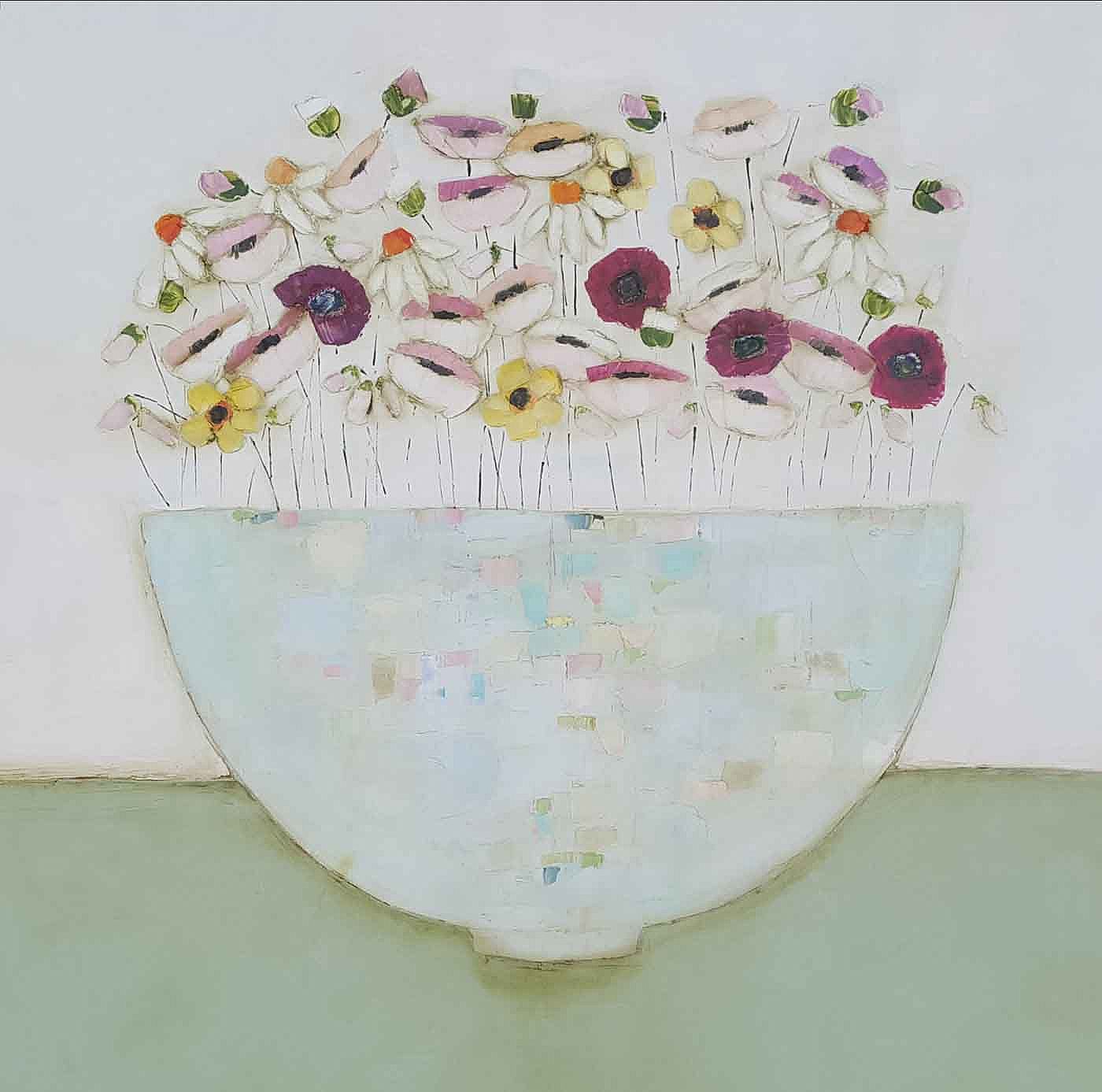 Eithne  Roberts - Big mixed bowl on green 